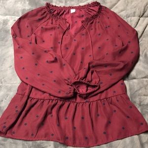 Old Navy Peplum Long Sleeve Blouse
